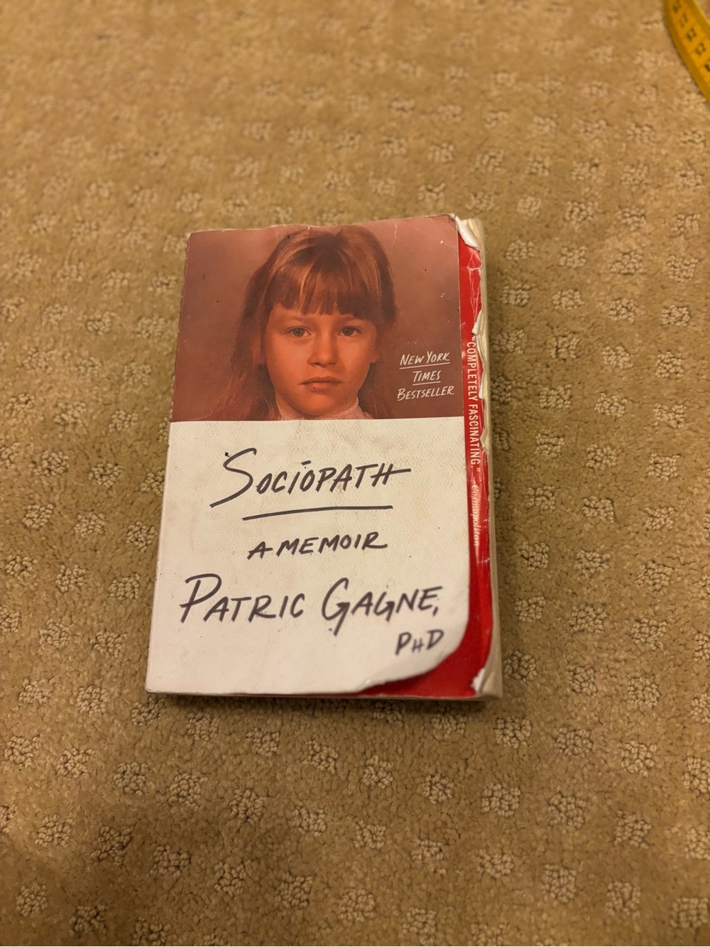 Patric Gagne "Sociopath: A Memoir" Paperback - White and Red